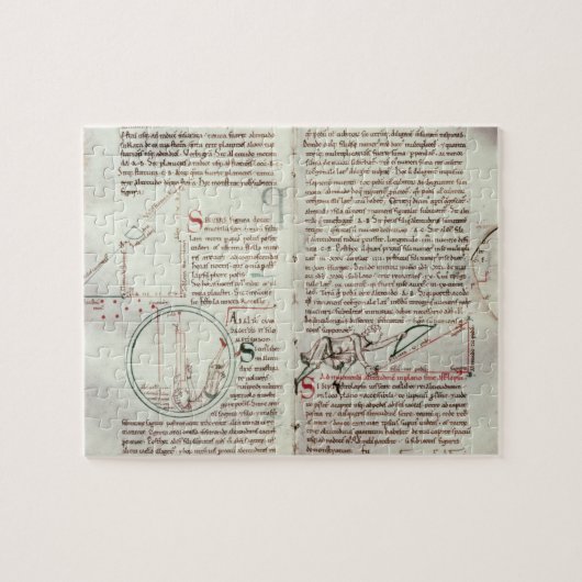 測定および文字(子牛皮紙)の図表 ジグソーパズル (横)