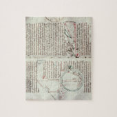 測定および文字(子牛皮紙)の図表 ジグソーパズル (縦)