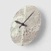 測定および文字(子牛皮紙)の図表 ラウンド壁時計 (傾斜)