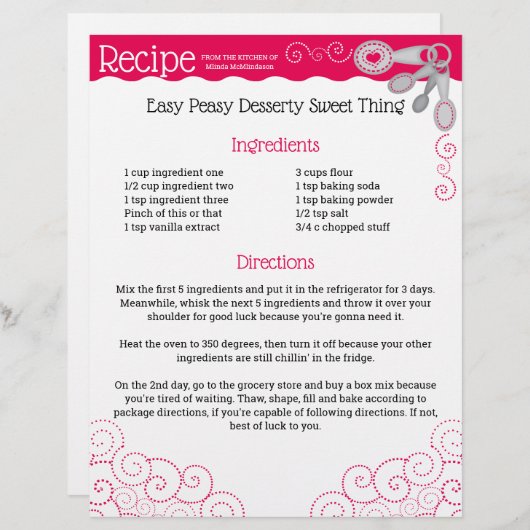 測定スプーンハートメニューレシピフライヤー (正面/裏面)