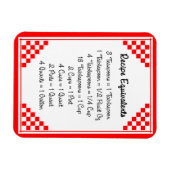 測定等価の赤いチェックキッチンヘルパー マグネット (横)