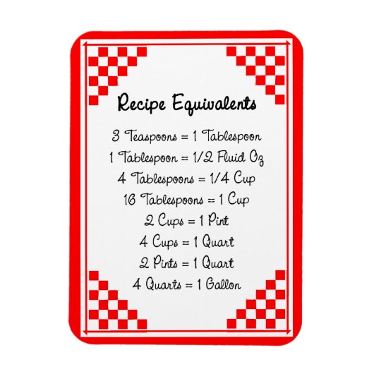 測定等価の赤いチェックキッチンヘルパー マグネット (縦)