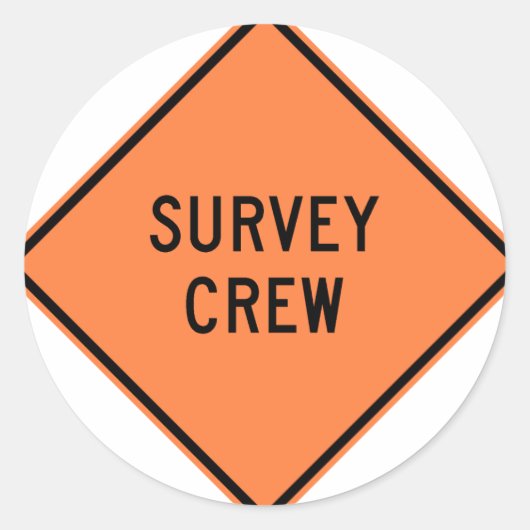 測量乗務員道路標識 ラウンドシール (正面)