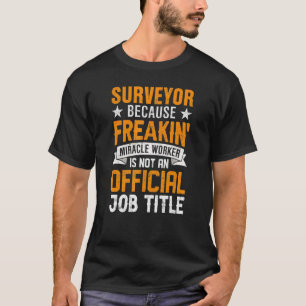測量士の役職タイトル土地測量士の測量図 Tシャツ