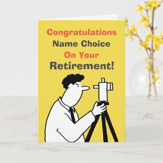 測量士の退職 カード (黄色い花)