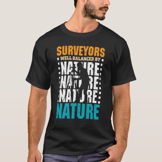 測量士バランスが良い自然土地測量士 Tシャツ (正面)