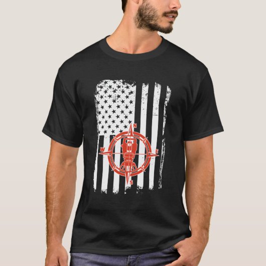 測量家愛国米国国旗 Tシャツ (正面)