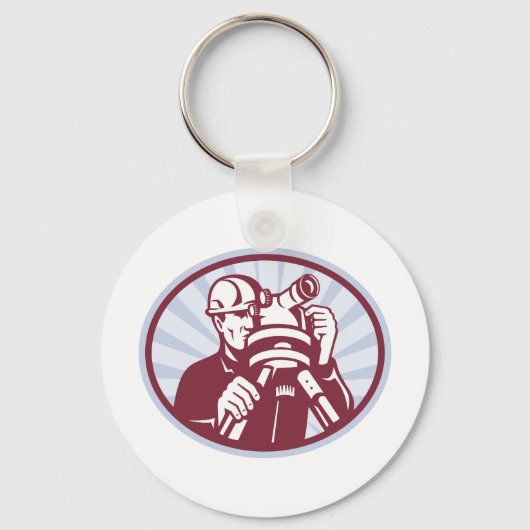 測量技師テオドライト総合駅 キーホルダー (正面)