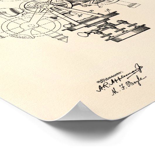 測量楽器1901特許美術古ピーパー ポスター (角)