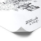 測量楽器1901特許芸術ホワイト紙 ポスター (角)