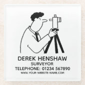 測量用および測量用プロモーション ガラスコースター (正面)