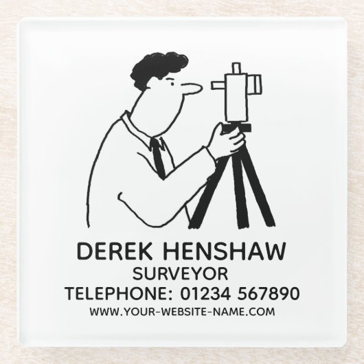 測量用および測量用プロモーション ガラスコースター (正面)