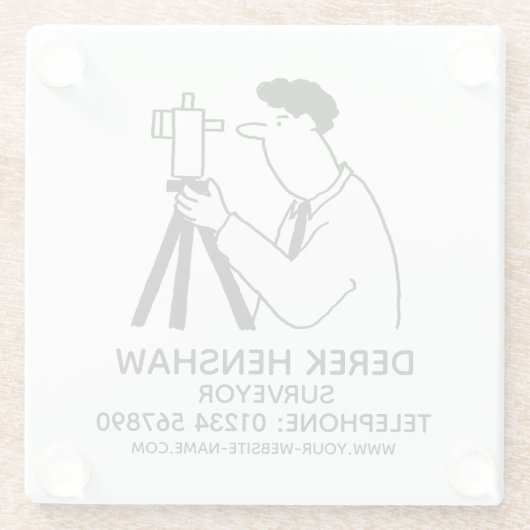 測量用および測量用プロモーション ガラスコースター (裏面)