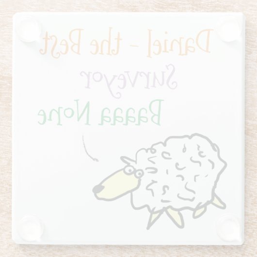 測量用ガラスコースターの羊デザイン ガラスコースター (裏面)