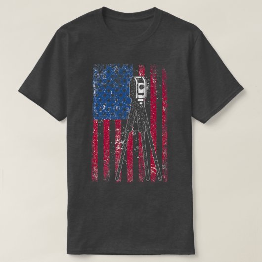 測量用旗具USA測量士おもしろい達 Tシャツ (デザイン正面)