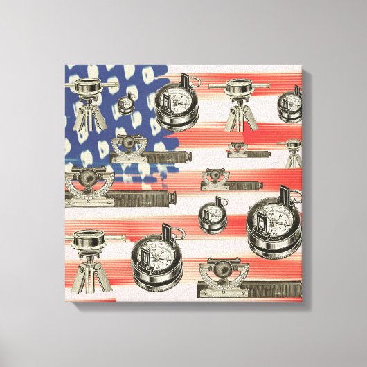 測量用測量ヴィンテージツールCompass Ca キャンバスプリント (正面)