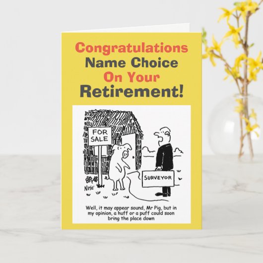 測量退職 カード (黄色い花)