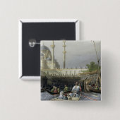 港からのSultana Valide、刻まれたbのモスク 缶バッジ (正面&裏面)