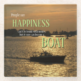 港に買は金が幸せ舟 ガラスコースター