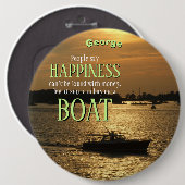 港に買は金が幸せ舟 缶バッジ (正面&裏面)