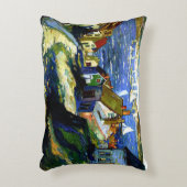 港のそばの帆船素晴らしアト絵画ル アクセントクッション (正面(垂直))