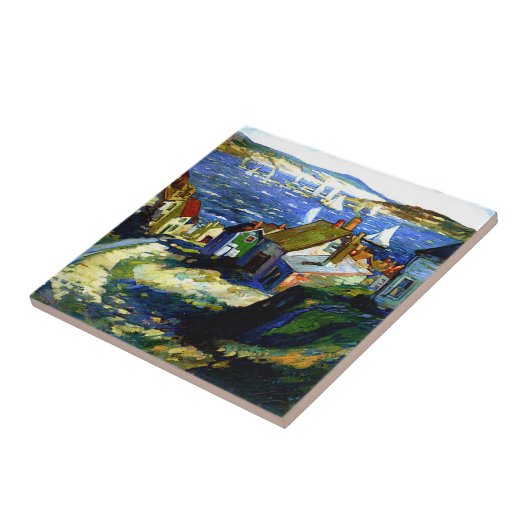 港のそばの帆船素晴らしアト絵画ル タイル (側面)