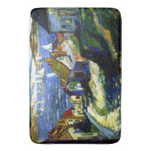 港のそばの帆船素晴らしアト絵画ル バスマット (正面縦)