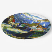 港のそばの帆船素晴らしアト絵画ル ペーパープレート (アングル)