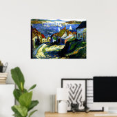 港のそばの帆船素晴らしアト絵画ル ポスター (ホームオフィス)