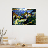 港のそばの帆船素晴らしアト絵画ル ポスター (キッチン)