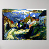 港のそばの帆船素晴らしアト絵画ル ポスター (正面)