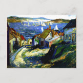 港のそばの帆船素晴らしアト絵画ル ポストカード (正面)