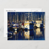 港のボート ポストカード (正面/裏面)