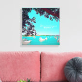 港のボートDrummoyneシドニー旅行 キャンバスプリント (インサイチュ (リビング))