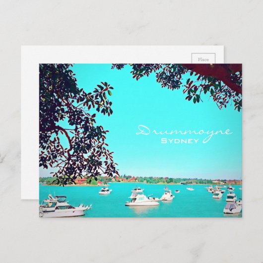 港のボートDrummoyneシドニー旅行 ポストカード (正面/裏面)