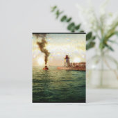 港の入り口，チャルヴォワ，ミシガン州1900年頃 ポストカード (スタンド正面)