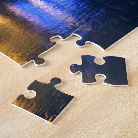 港の反射 ジグソーパズル (側面)