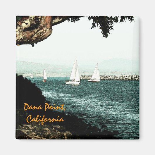 港の帆船 マグネット (正面)