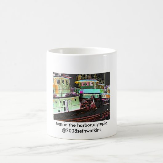 港の引っ張り、Olympia2のharboの引っ張り… コーヒーマグカップ (中央)