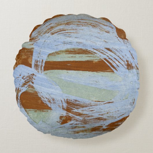 港の日没 ラウンドクッション (正面)