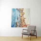 港の水辺と船イタリアンが タペストリー (インサイチュ(横))