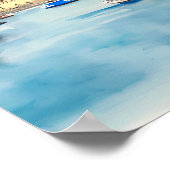 港の水辺と船イタリアンが ポスター (角)