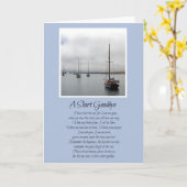 港の沿岸悔やみや弔慰の精神的なヨット カード (黄色い花)