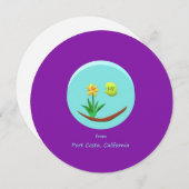 港の肋骨、カリフォルニアからのラッパスイセンの挨拶 シーズンカード (正面/裏面)