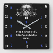 港の船は安全だがそれは違う スクエア壁時計 (正面)