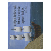 港の船は安全な引用文感動的だ テーブルクロス (正面)