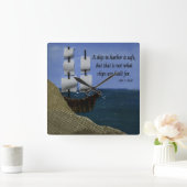 港の船は相場が安全感動的だ スクエア壁時計 (ホーム)