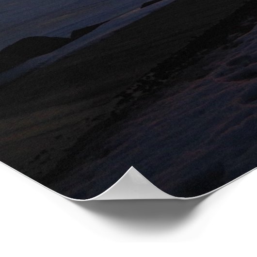 港の近くの日没の壁画写真 ポスター (角)