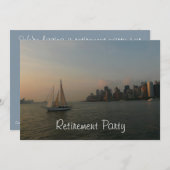 港の退職のパーティーヨット 招待状 (正面/裏面)