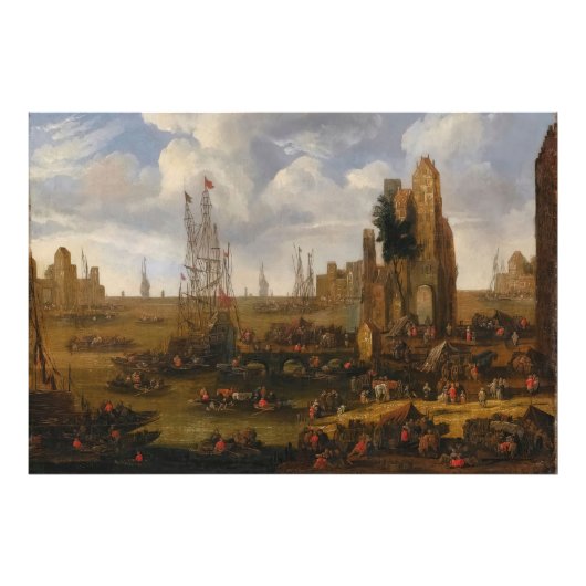 港の風景の忙し見え方 フォトプリント            (正面)